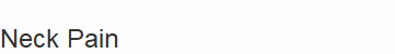 Neck Pain